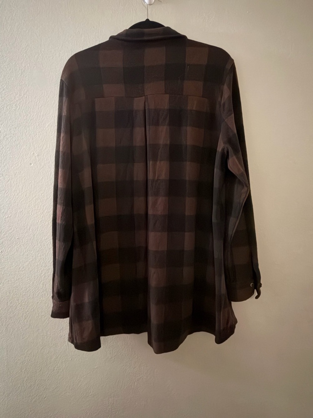 Soft Surroundings Brown Buffalo Plaid Cozy Knit Tunic Top Petite XL - Picture 9 of 11